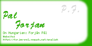 pal forjan business card